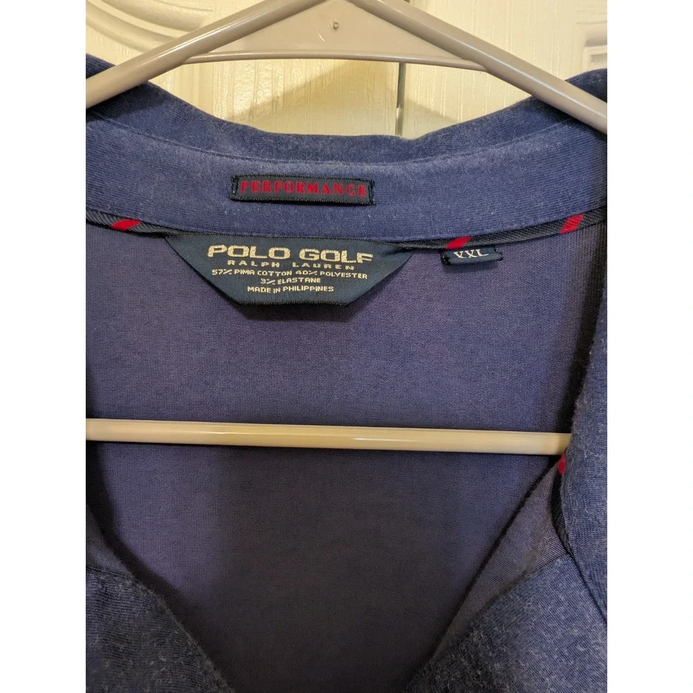 POLO GOLF RALPH LAUREN NAVY SZ XXL Performance Pima Cotton Fallen Oak